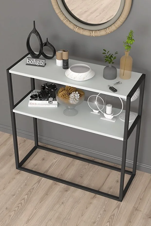 Metal Ayaklı Dresuar Dekoratif Raflı Dresuar Konsol Metal Dresuar 